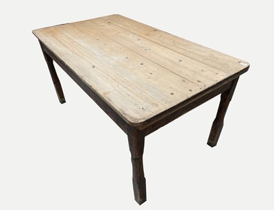 Lot 3020 - A Victorian pine kitchen table, the...