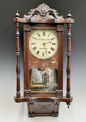 Lot 2932 - A Fattorini & Sons walnut wall clock, with...