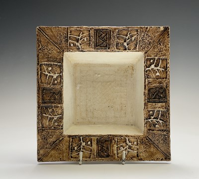 Lot 974 - A Troika pottery square dish, the coffee...