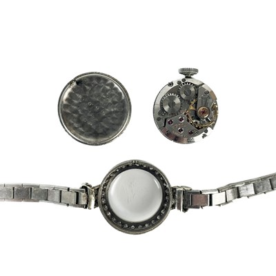 Lot 204 - A Tudor Royal Rolex lady's wristwatch with 9ct white gold bracelet and diamond-set bezel.