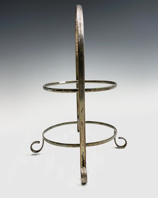 Lot 112 - An epns breakfast stand for three the central...