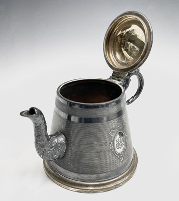 Lot 112 - An epns breakfast stand for three the central...