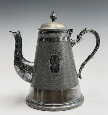 Lot 112 - An epns breakfast stand for three the central...