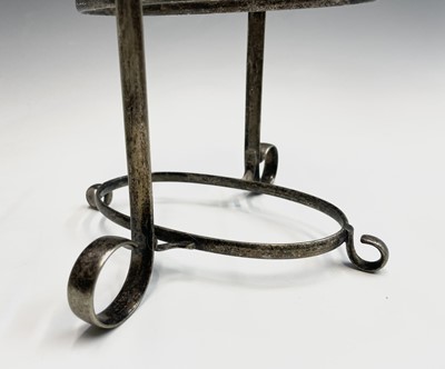 Lot 112 - An epns breakfast stand for three the central...