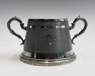 Lot 112 - An epns breakfast stand for three the central...