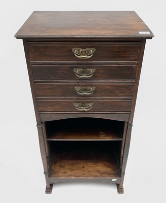 Lot 3197 - A Secessionist walnut music cabinet, circa...