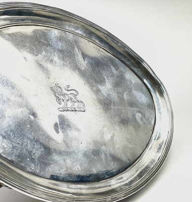 Lot 49 - A George III silver elliptical teapot stand by...
