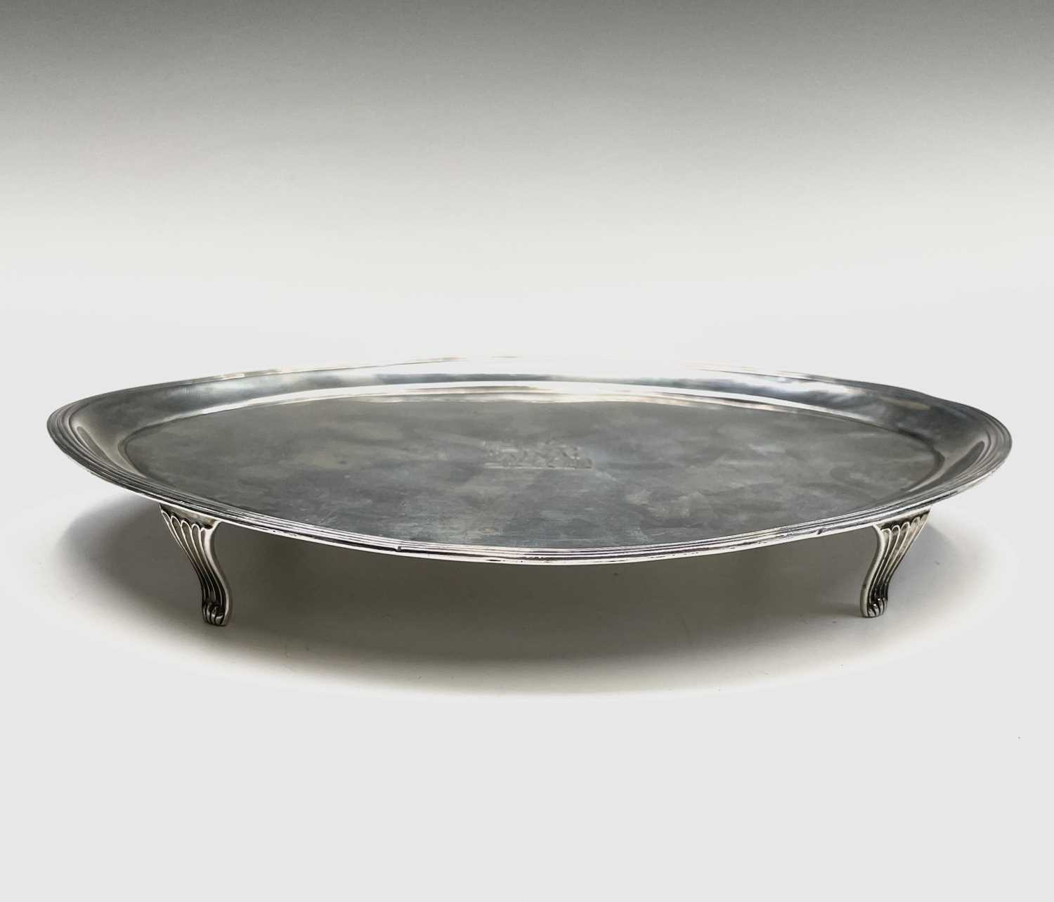 Lot 49 - A George III silver elliptical teapot stand by...