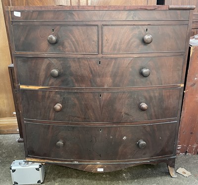 Lot 3209 - A Victorian mahogany bow front chest of...