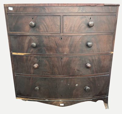 Lot 3091 - A Victorian mahogany bow front chest of...