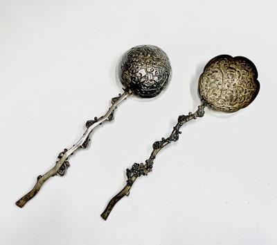 Lot 207 - Two Chinese silver ladles, circa 1900, stamped...