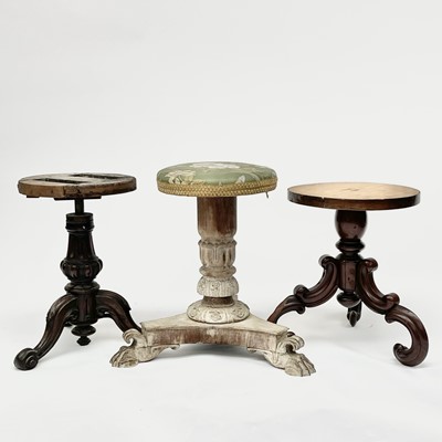 Lot 3215 - A Victorian mahogany revolving piano stool and...