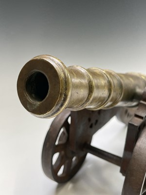Lot 464 - A bronze and steel ships signal cannon, 19th...