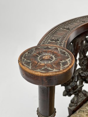 Lot 3223 - An Italian Renaissance carved oak corner chair,...