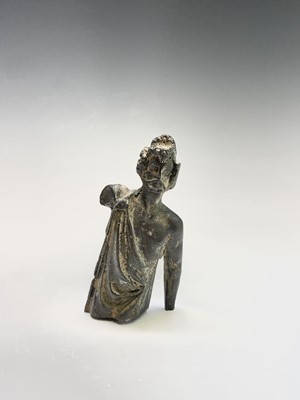 Lot 470 - A bronze bust of a Roman god, height 14cm.