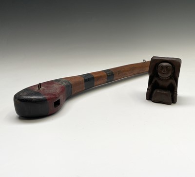 Lot 476 - A hardwood club, with painted decoration,...