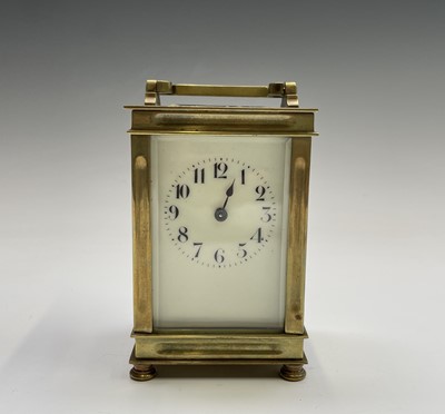 Lot 2933 - A French brass cased carriage clock, early...