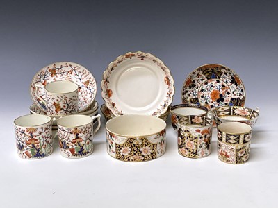 Lot 980 - Three Derby porcelain coffee cans and saucers,...