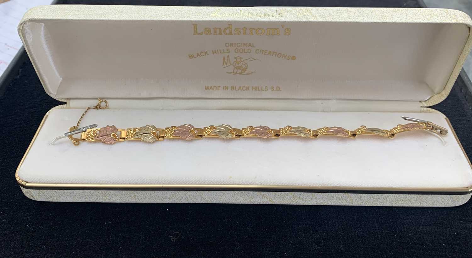 Lot 468 - A Landstrom's, Black Hills, 10ct gold bracelet...