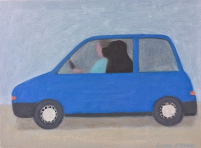 Lot 31 - Emma MCCLURE (1962) 'The Little Blue Car' Oil...