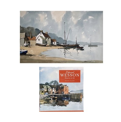 Lot 1087 - Edward WESSON (1910-1983) Pin Mill Watercolour...