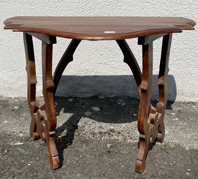 Lot 3231 - A hardwood console table. Height 69.5cm, width...