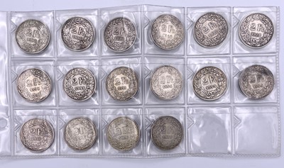 Lot 43 - Switzerland 0.835 grade silver 2 Franc and 5...