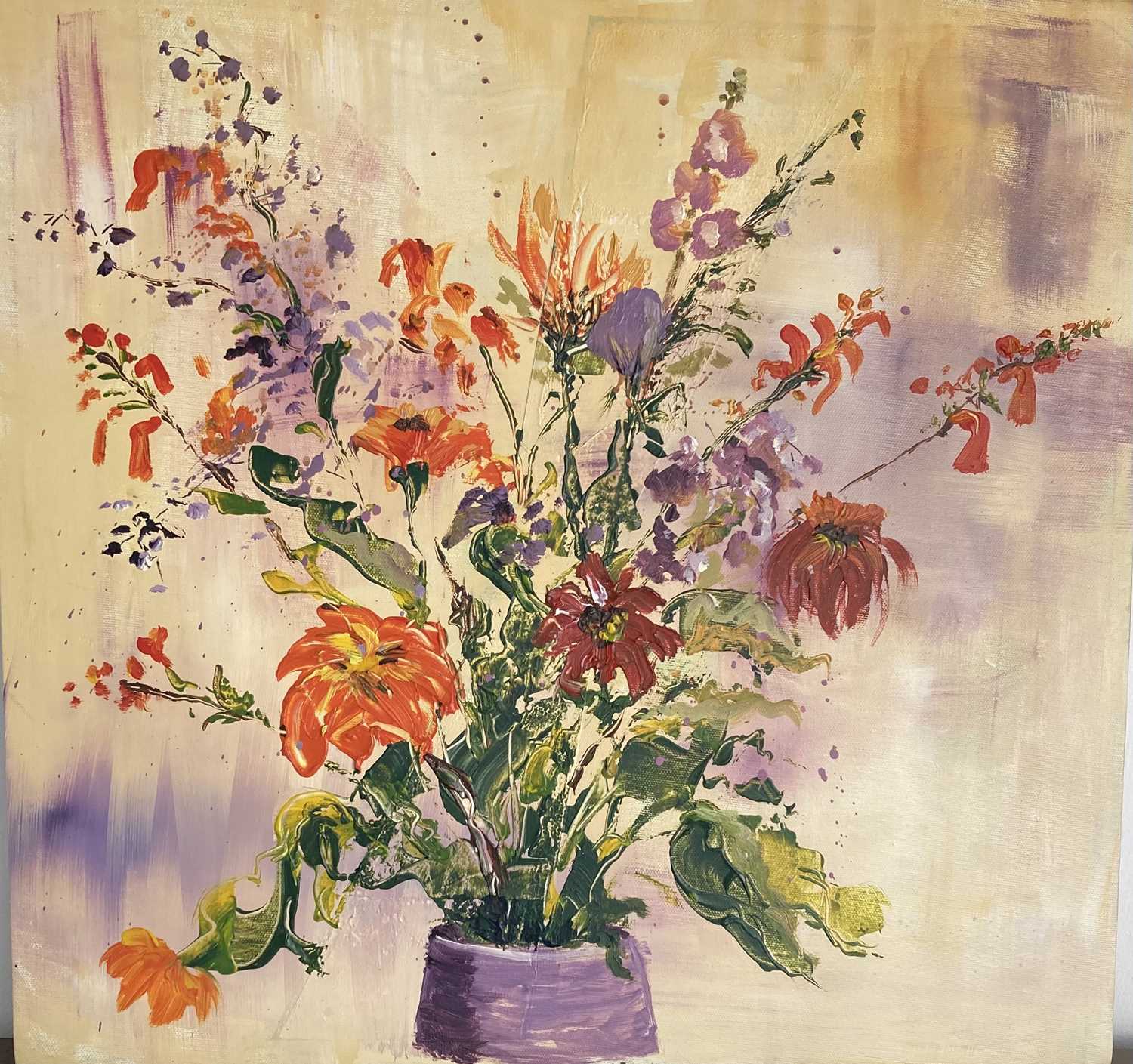 Lot 42 - Gill Fickling"Autumn Flowers", 2020Acrylic on...
