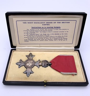 Lot 265 - M.B.E. Medal in Box of Issue. Sticker on box...