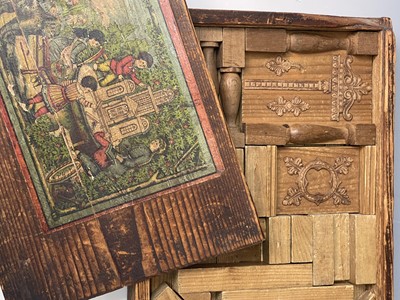 Lot 630 - Childs Wooden Building Blocks and Miniature...