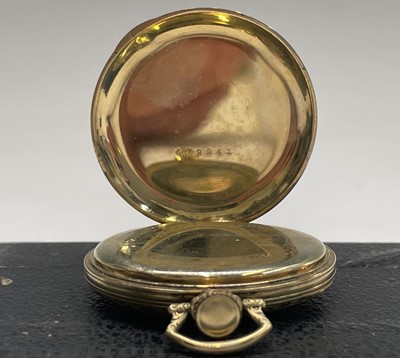 Lot 27 - A gold-plated Hamilton keyless pocket watch...