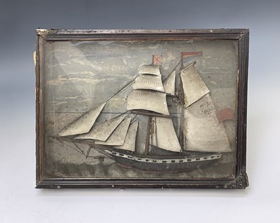 Lot 10 - A 19th century diorama of a two-masted ship...