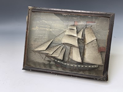 Lot 10 - A 19th century diorama of a two-masted ship...