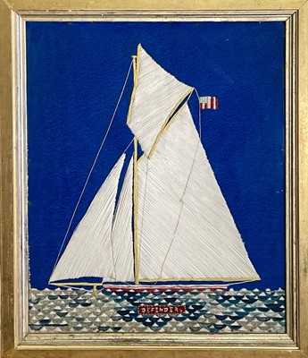 Lot 37 - A late 19th/early 20th century woolwork ship...