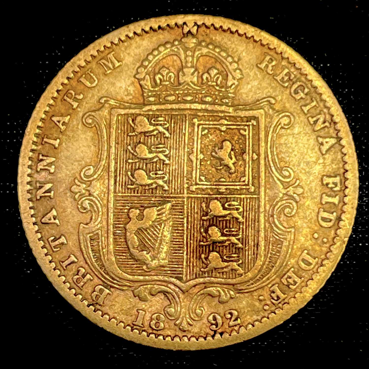 Lot 177 - Half Sovereign 1892 shield back Fine