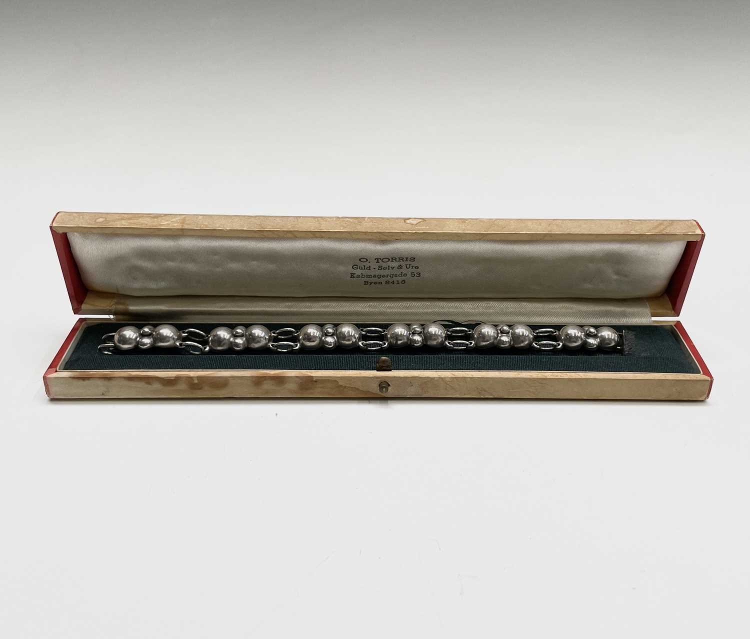 Lot 377 - An Arne Oscar Burman 830s silver bracelet 18cm...