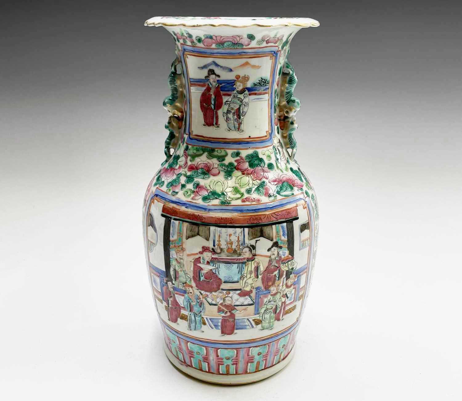 Lot 1 - A Chinese Canton porcelain vase, 19th century,...
