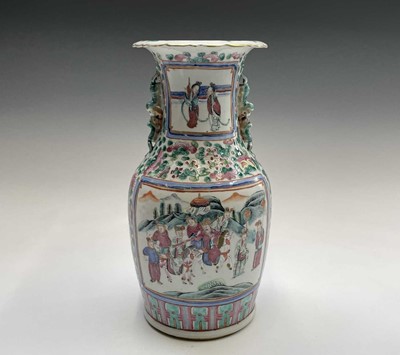 Lot 1 - A Chinese Canton porcelain vase, 19th century,...