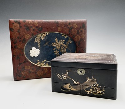 Lot 66 - A late 19th century Japanese lacquer box, the...
