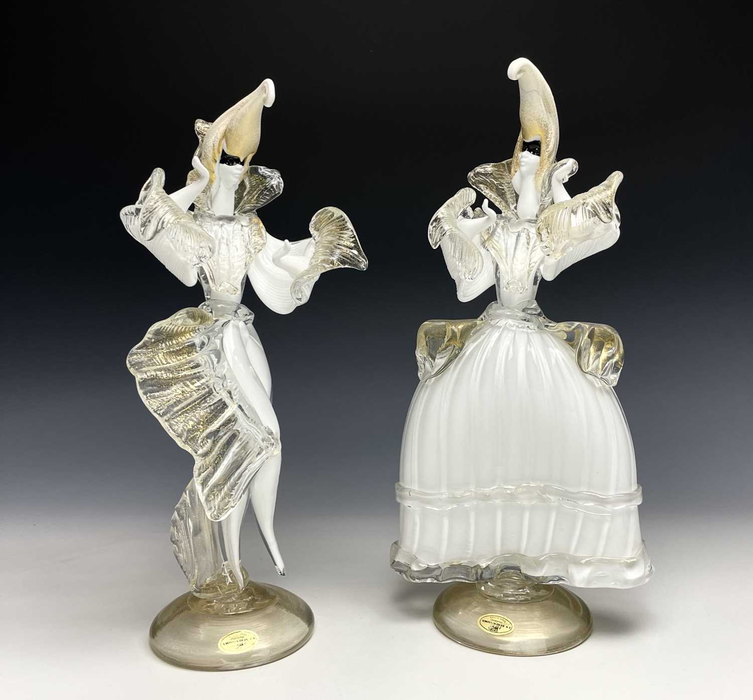 Lot 996 - A pair La Serenissima Murano art glass figures...