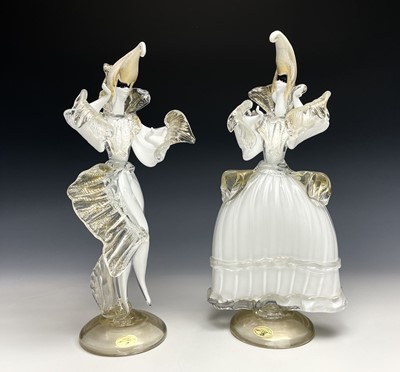 Lot 1104 - A pair La Serenissima Murano art glass figures...