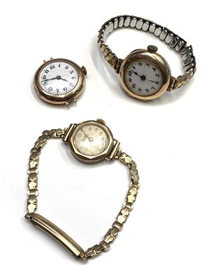 Lot 29A - Three ladies 9ct gold cased wristwatches