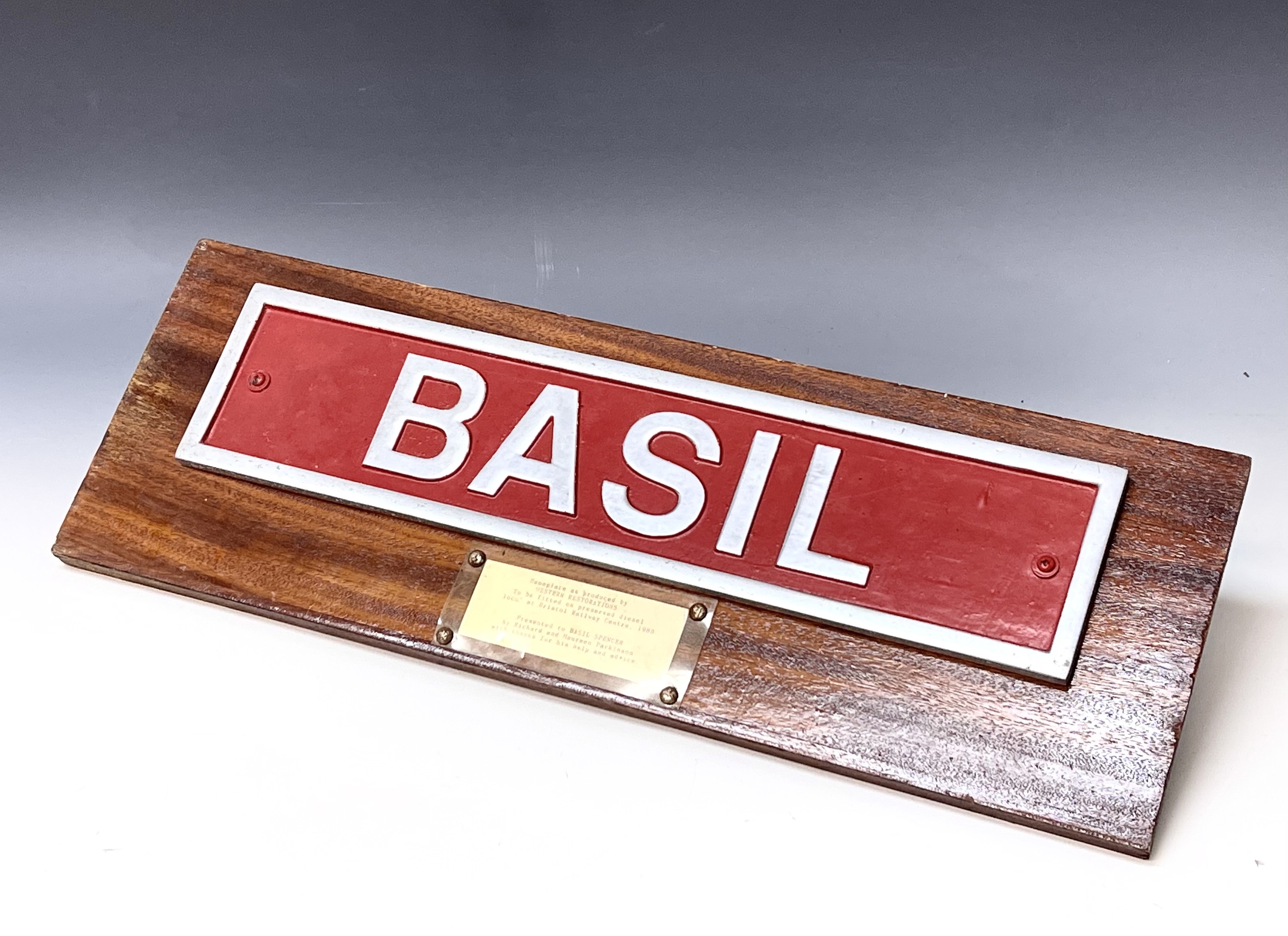 Lot 523 Railwayana Nameplate