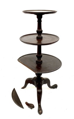 Lot 3010 - An early George III mahogany three-tier...