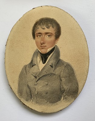 Lot 136 - Portrait miniature Joseph Paice Jnr, A young...