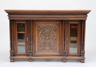 Lot 3024 - A Continental walnut credenza, 19th century,...