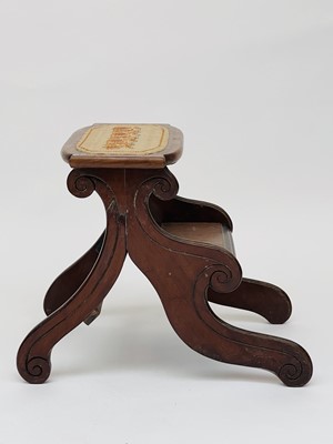 Lot 3003 - A set of Victorian walnut bed steps, with...