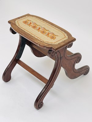 Lot 3003 - A set of Victorian walnut bed steps, with...
