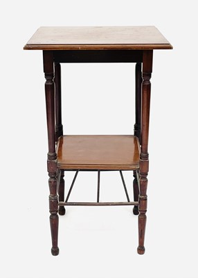 Lot 3017 - A walnut square two-tier occasional table,...