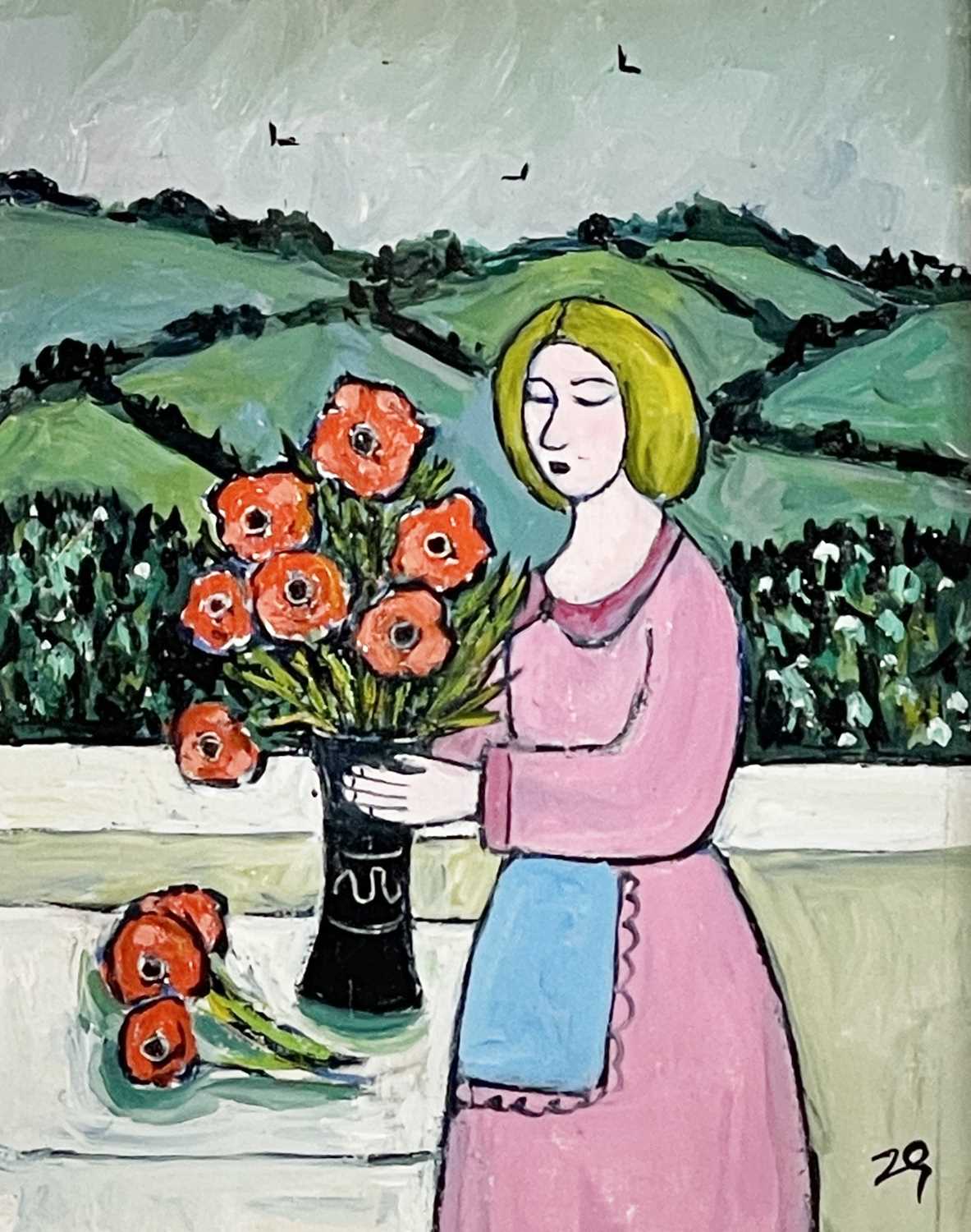 Lot 4 - Joan GILLCHREST (1918-2008) Arranging Poppies...